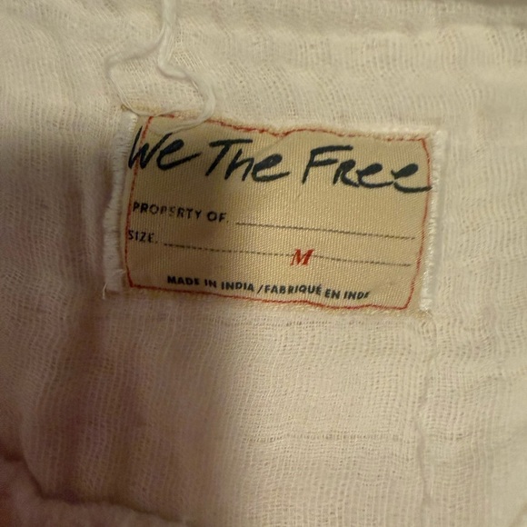 We The Free White Blouse Medium - Picture 3 of 8